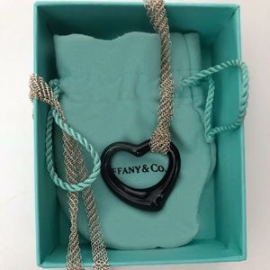 Tiffany & Co. Black Jade Open Heart Pendant